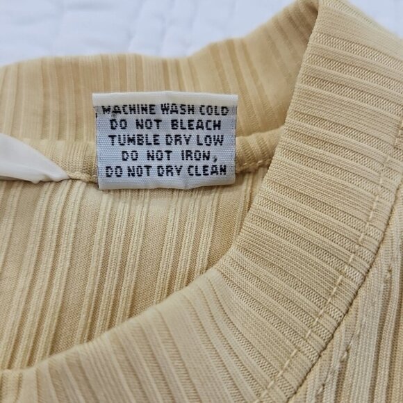 Line A Uomo Crewneck T-Shirt Men's XXL Butter Yellow Stretch Textured EUC - Picture 6 of 11
